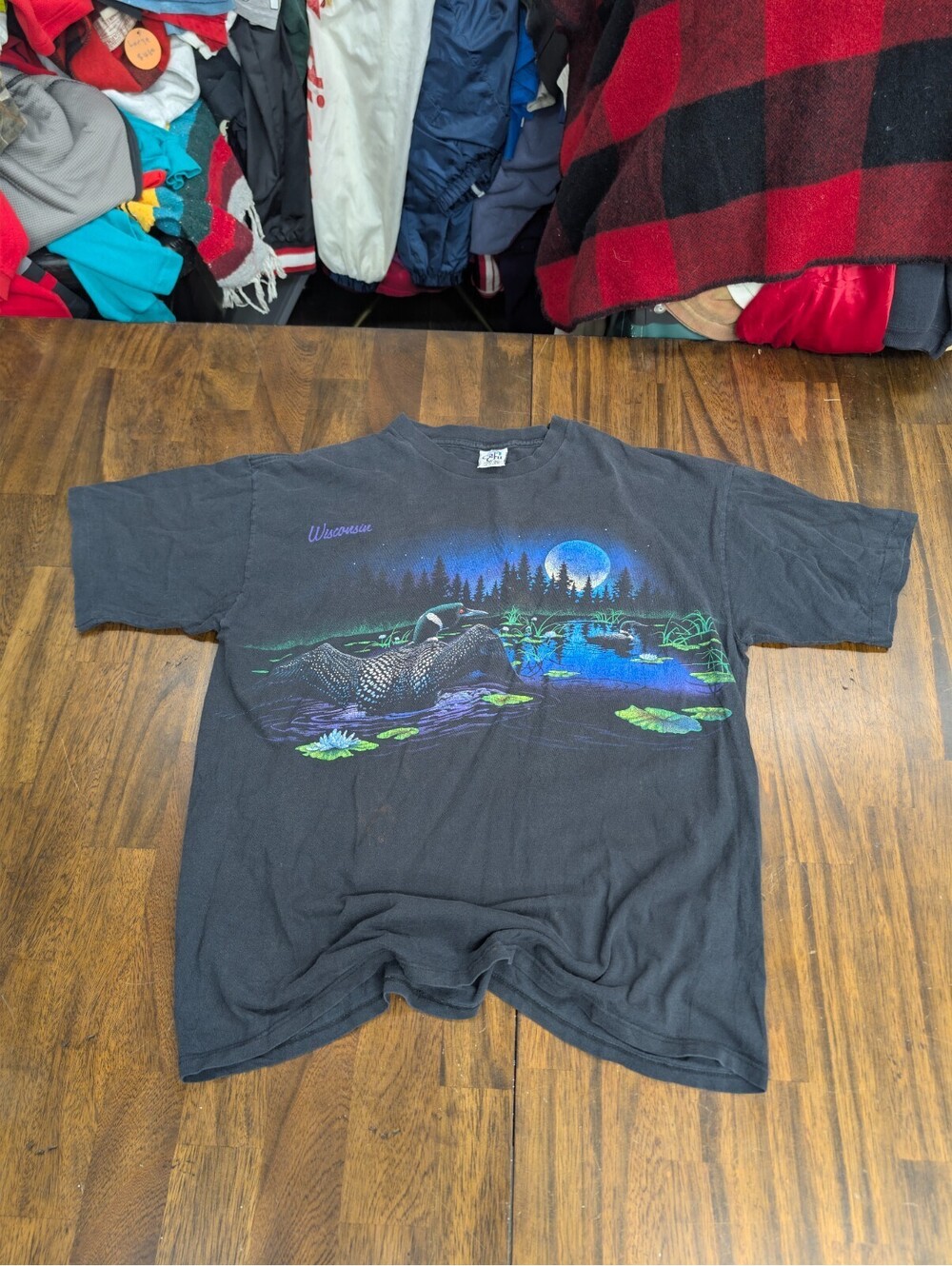 Vtg 1994 Wisconsin Loon Nature T Shirt XL Single Stitch